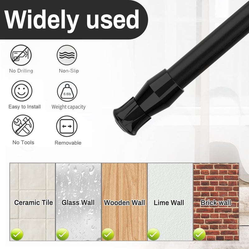 kimwason 6 Pack Spring Tension Curtain Rod Adjustable Length for Kitchen, Bathroom, Cupboard, Wardrobe, Window, Bookshelf DIY Projects - Image 4